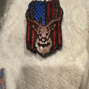 Deer Head American Flag Hanging Freshner for Vehicle or Home